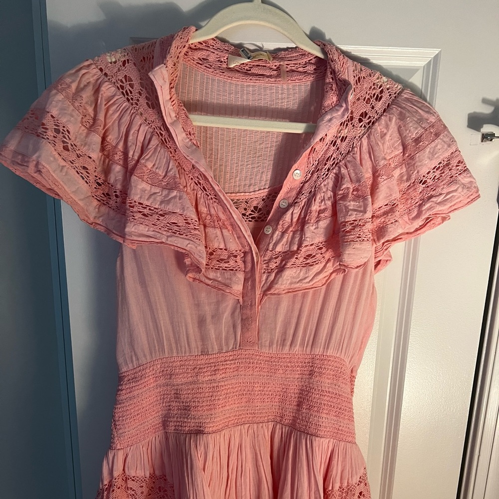 Loveshack fancy pink mini dress